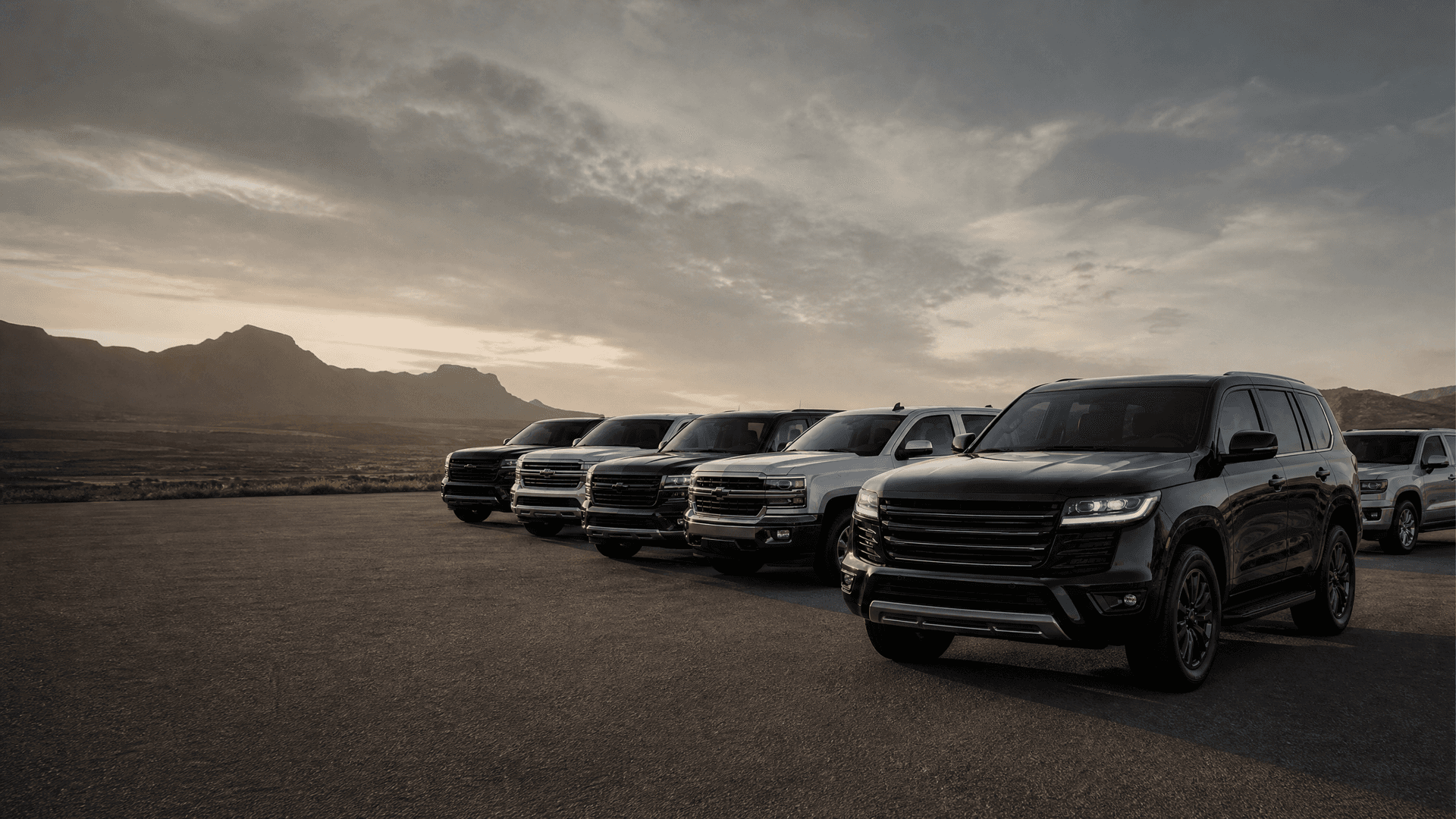 Line of premium vehicles at a South African automotive facility